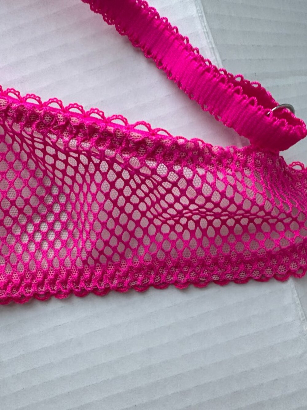 Victoria’s Secret Dream Angel Push-Up Bra 38C Hot Pink Floral Lace - Picture 9 of 9